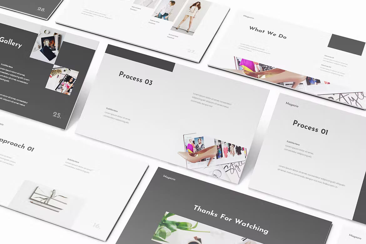 All proces of magazine powerpoint template.