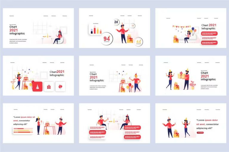 Party Flat Illustration Powerpoint Template – Masterbundles