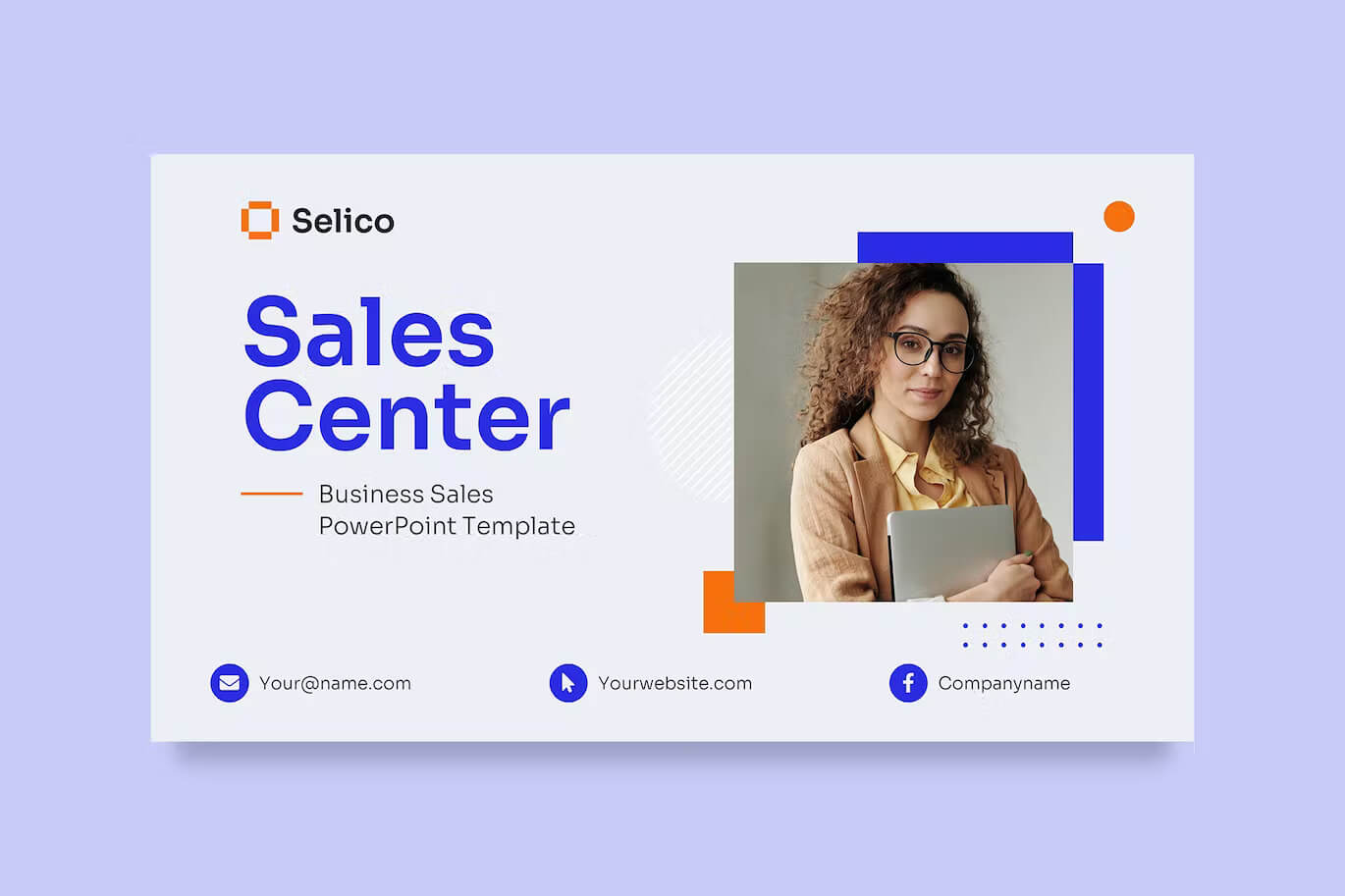 Contacts of Business Sales PowerPoint Presentation Template.