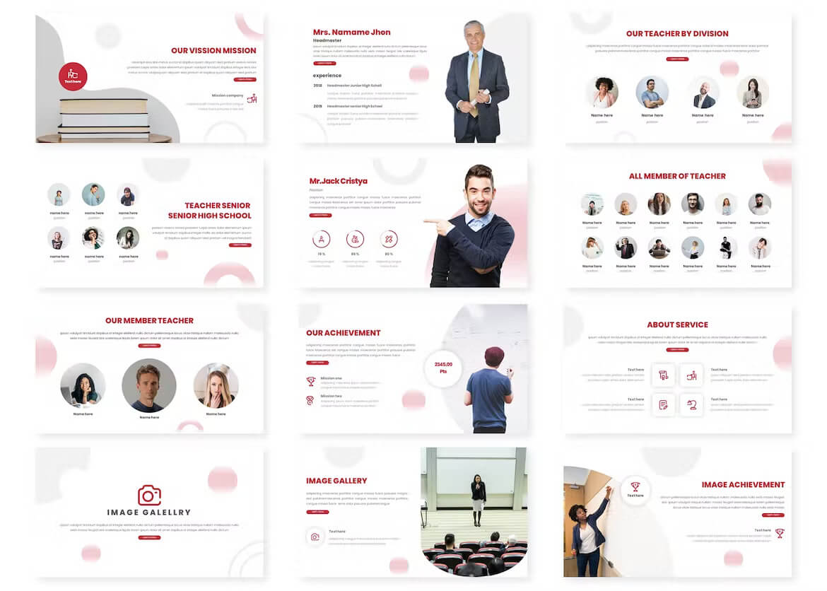 Achievement and service of College - Creative Powerpoint Template.