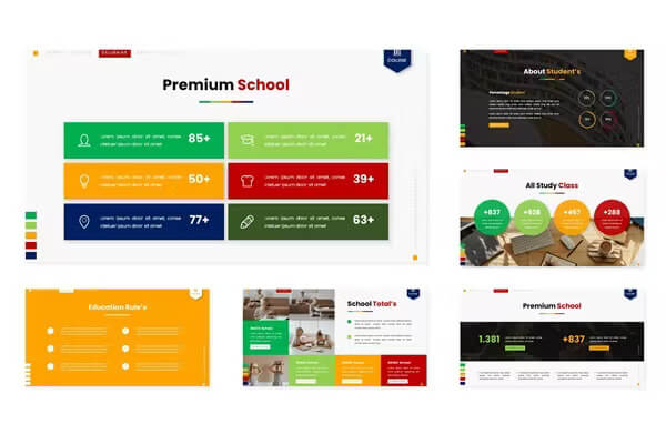School total's of college - powerpoint template.