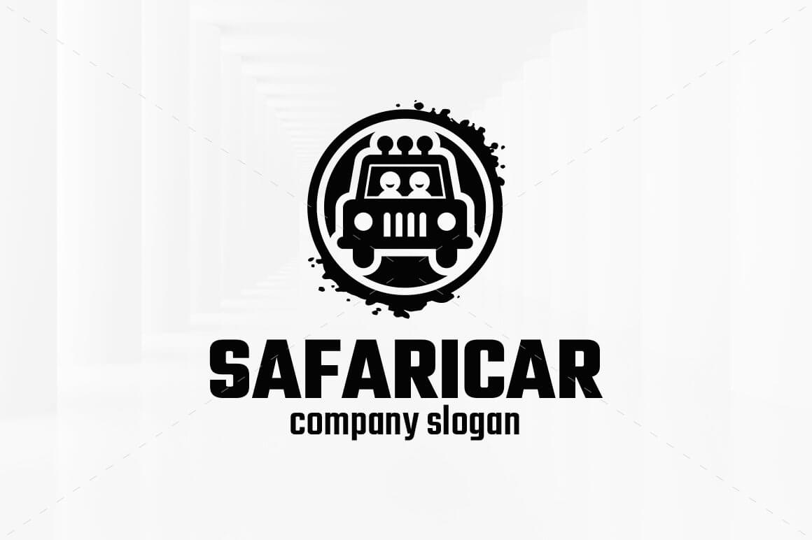 Black large Safari car logo template with title at the bottom.