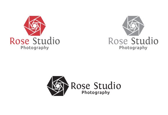 Multicolored logos with a rose.