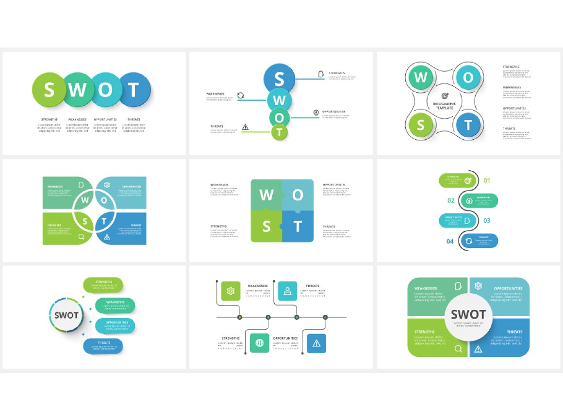 Tittle kreativ green and blue infographics.