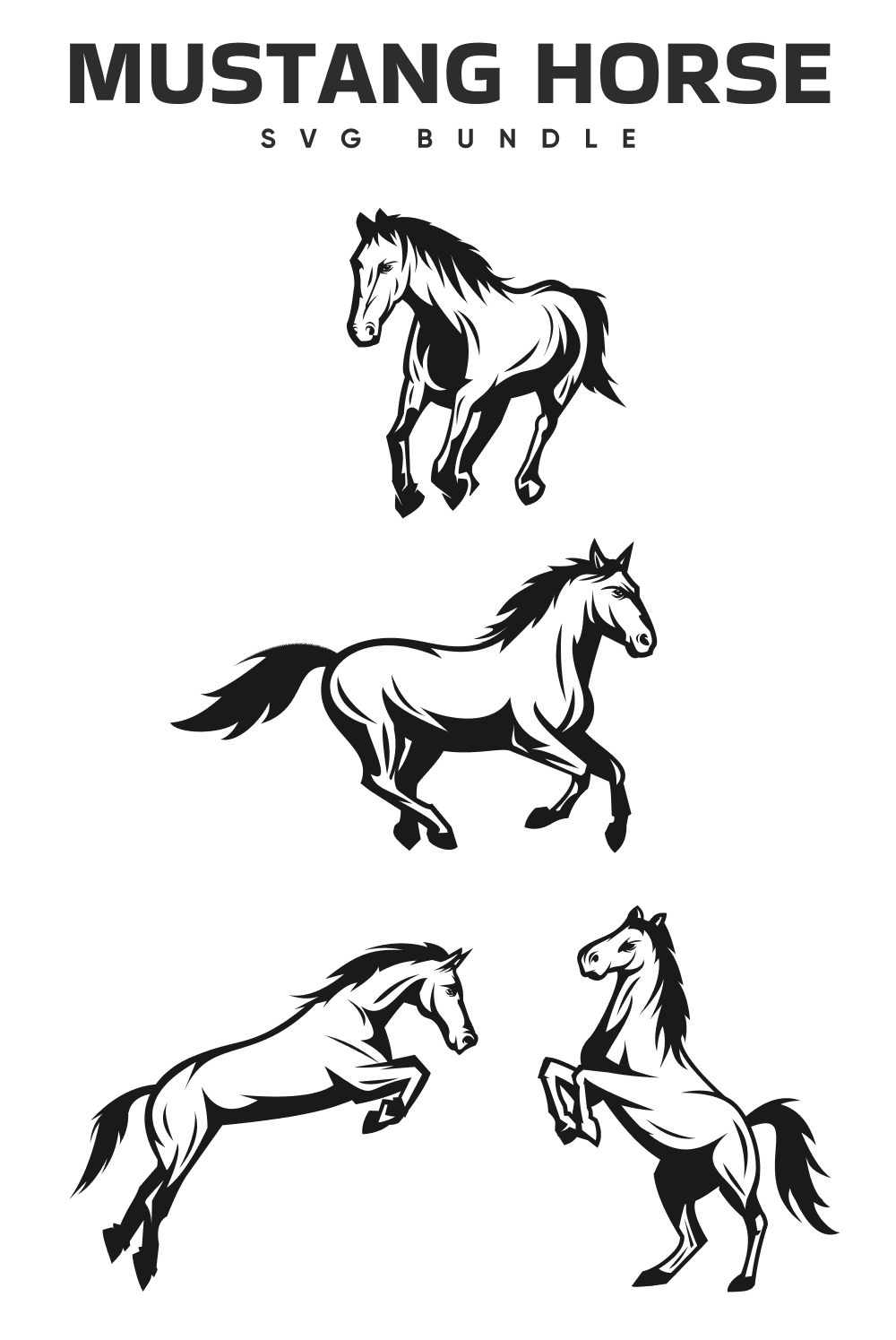 The mustang horse svg bundle.