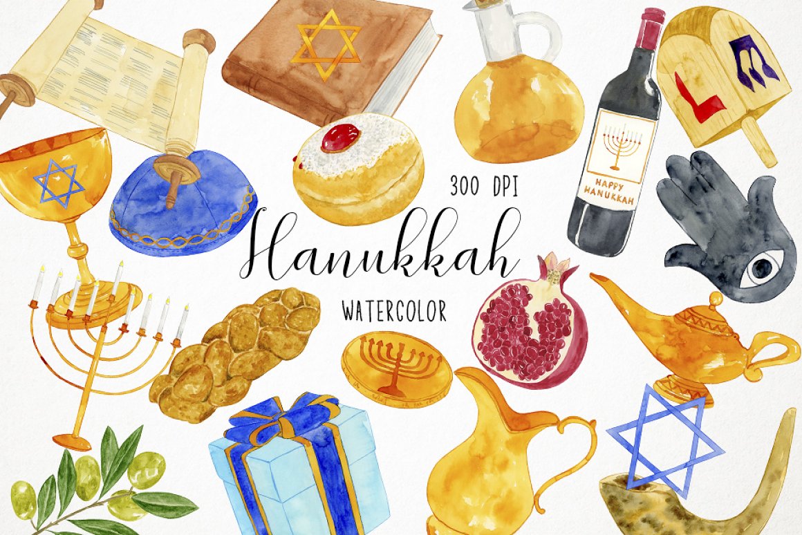 Delicious Hanukkah themed food.