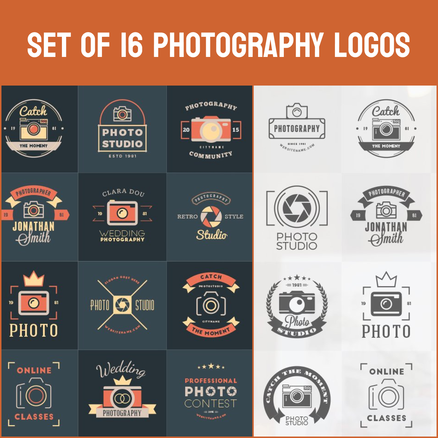 Preview set photography logos.