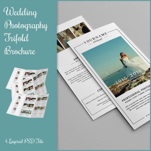 Prints of wedding photography trifold brochure.