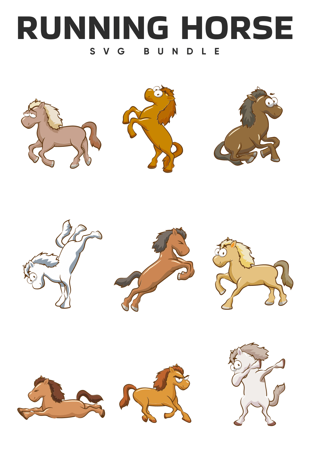 Bunch of horses that are running in different directions.