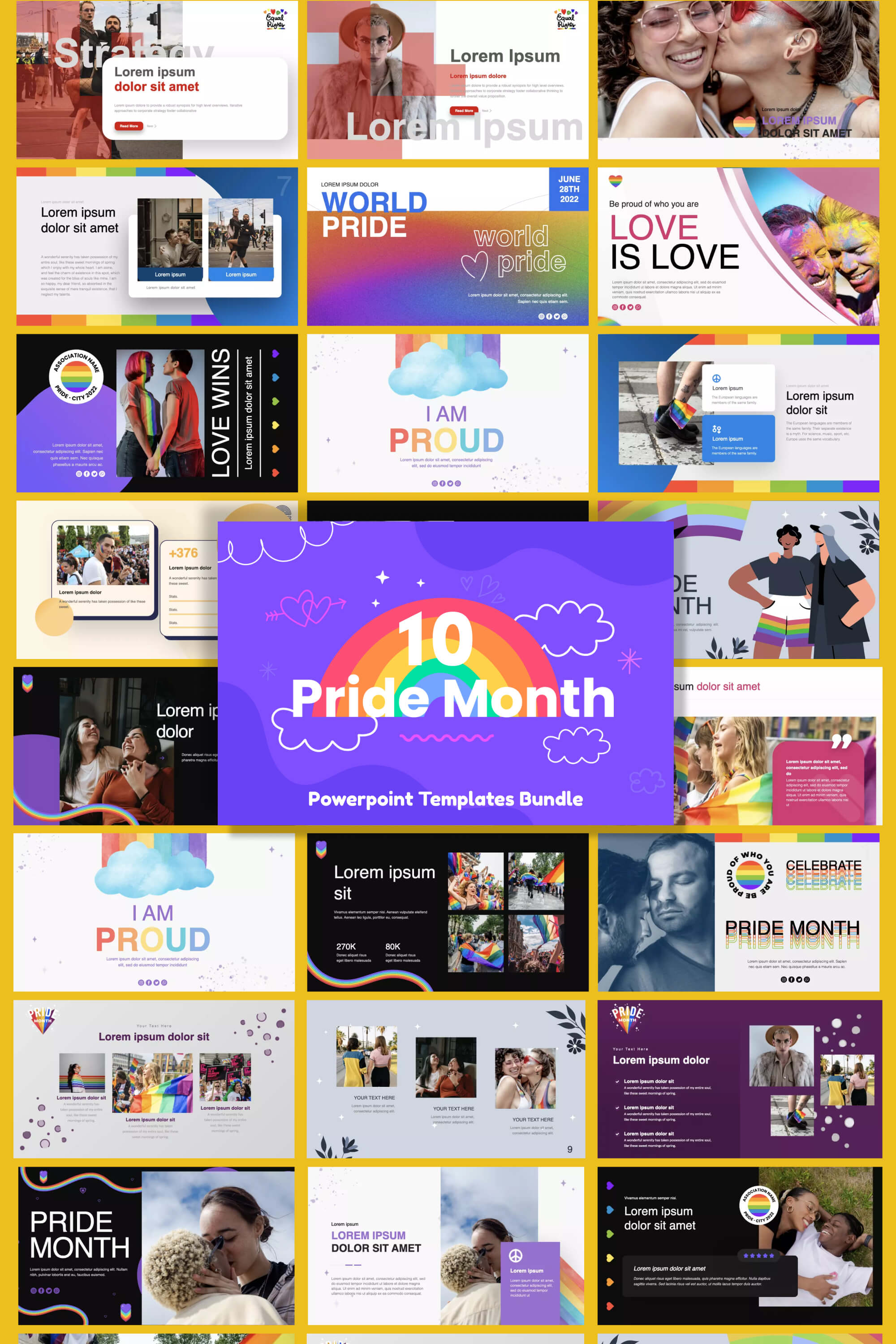 10 pride month powerpoint templates bundle pinterest