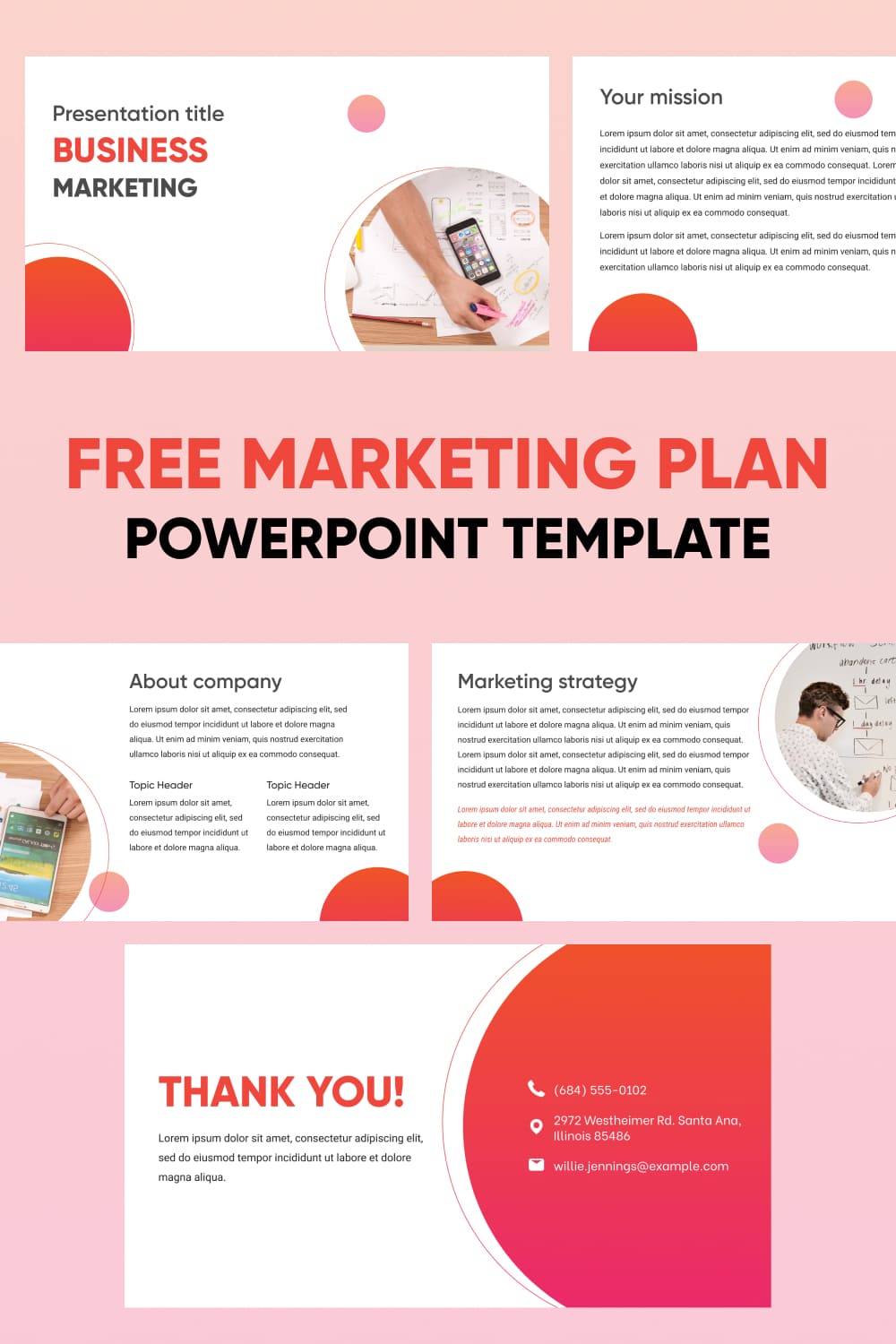 Free Marketing Plan Powerpoint Template Pinterest.