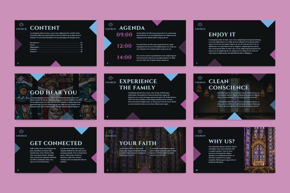 Experience the family of Church PowerPoint Presentation Template.