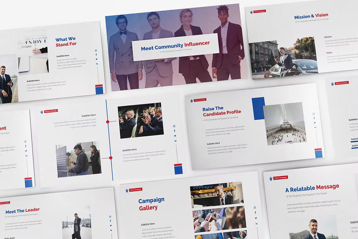 Campaign Gallery of Political Party Powerpoint Template.
