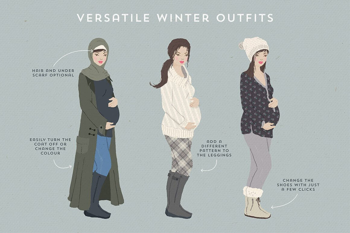 Versatile winter otfits.