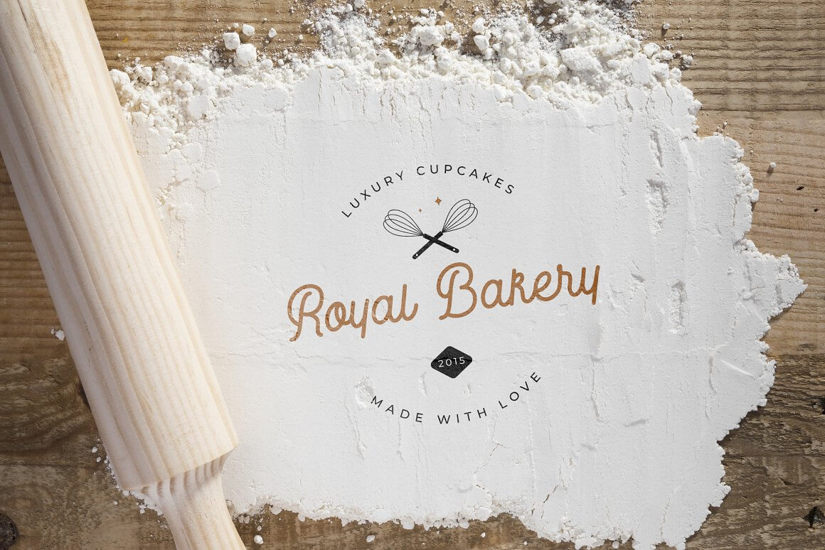 Bakery logo on white flour: Royal Bakery.