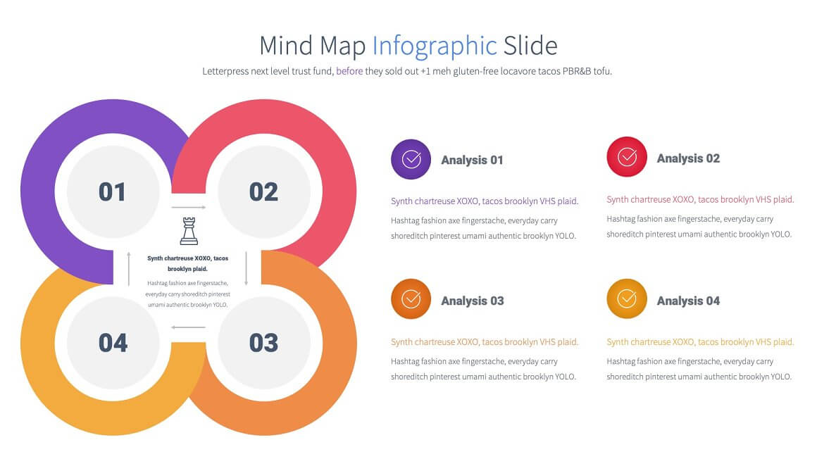 The four main colors of mind map graphics.