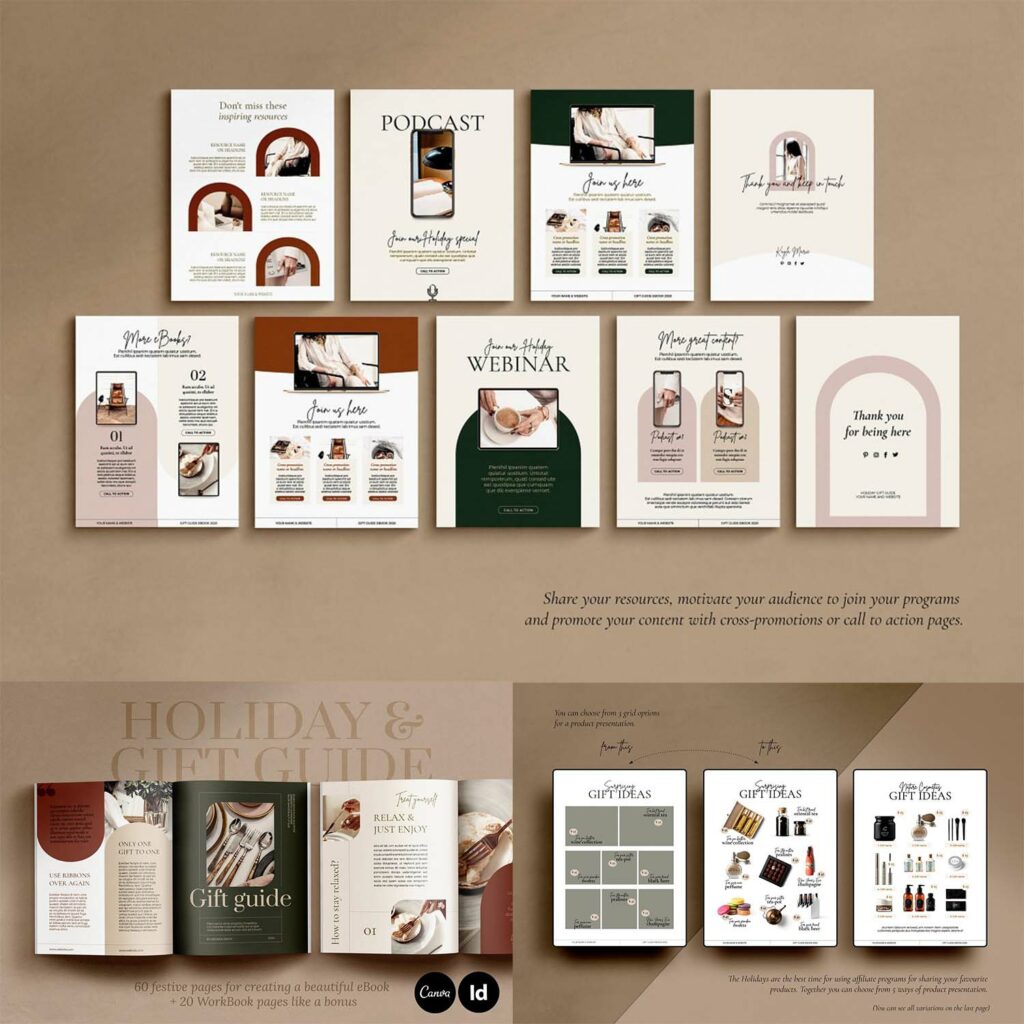 Holiday Gift Guide CANVA, InDesign – MasterBundles