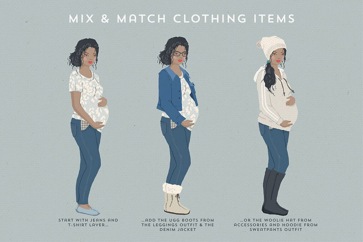 Mix and match clothing items.