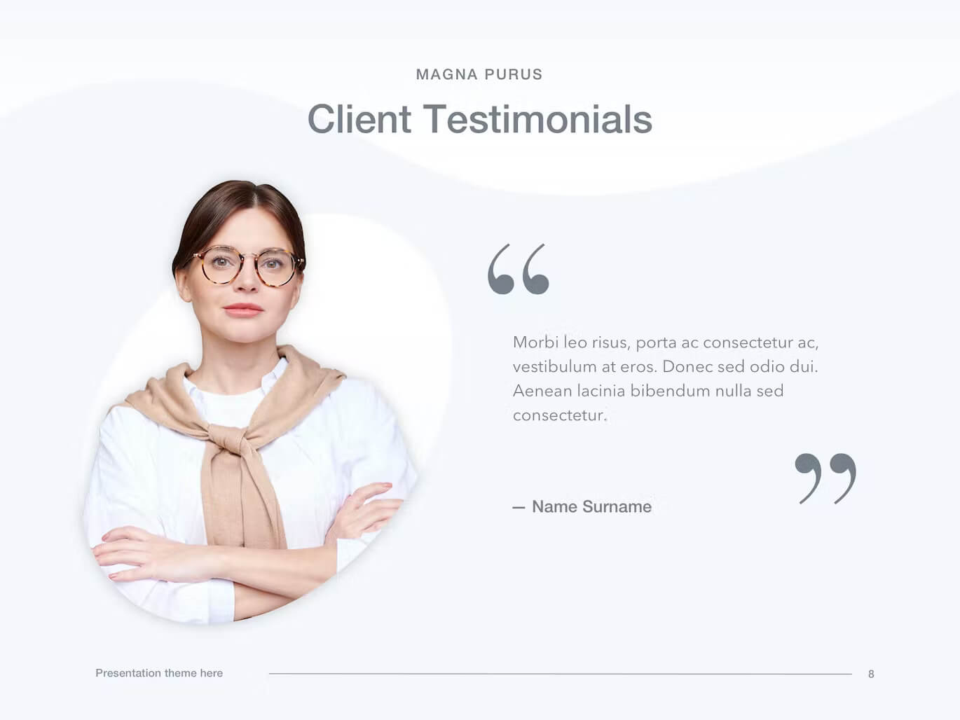 Client testimonials of Sales Funnel PowerPoint Template.