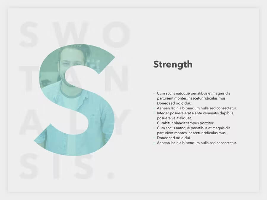 Strength of Four categories of Sales Pitch PowerPoint Template.