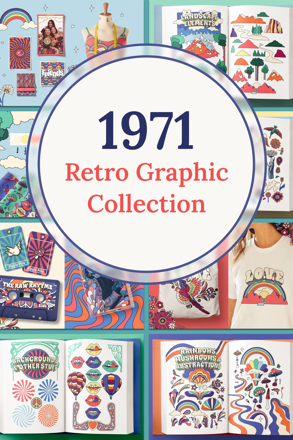 Retro graphic collection of pinterest.