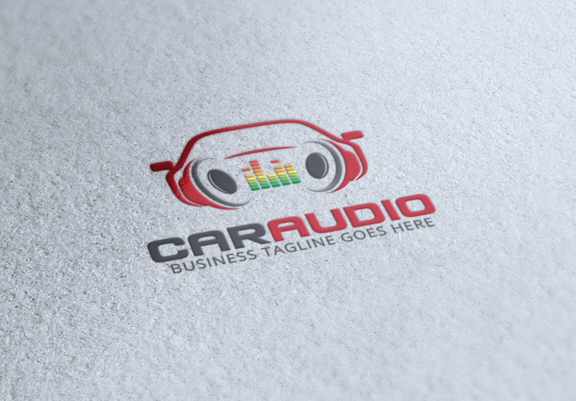 Caraudio logo on a gray soft background.