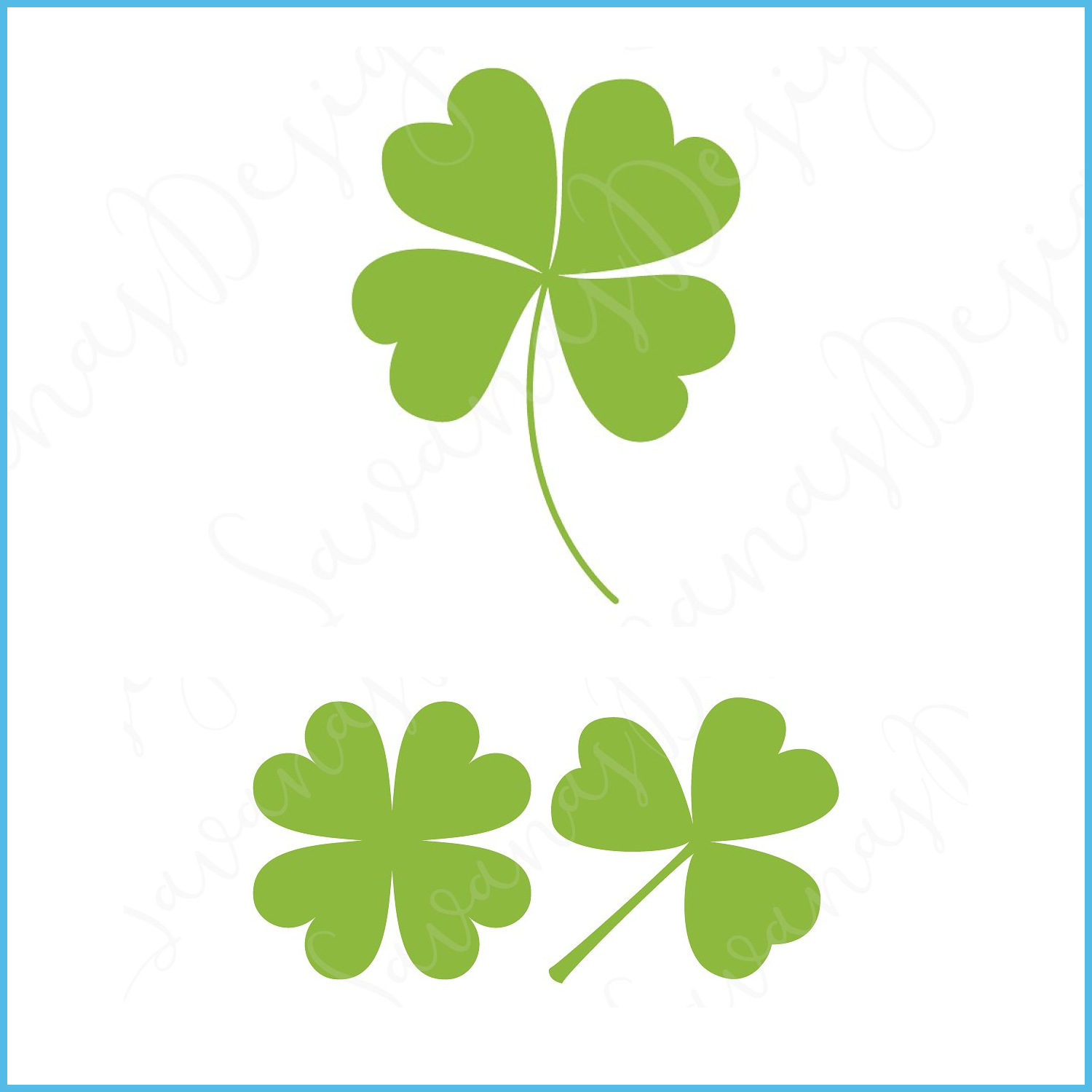 Prints of shamrock cut files and clipart.