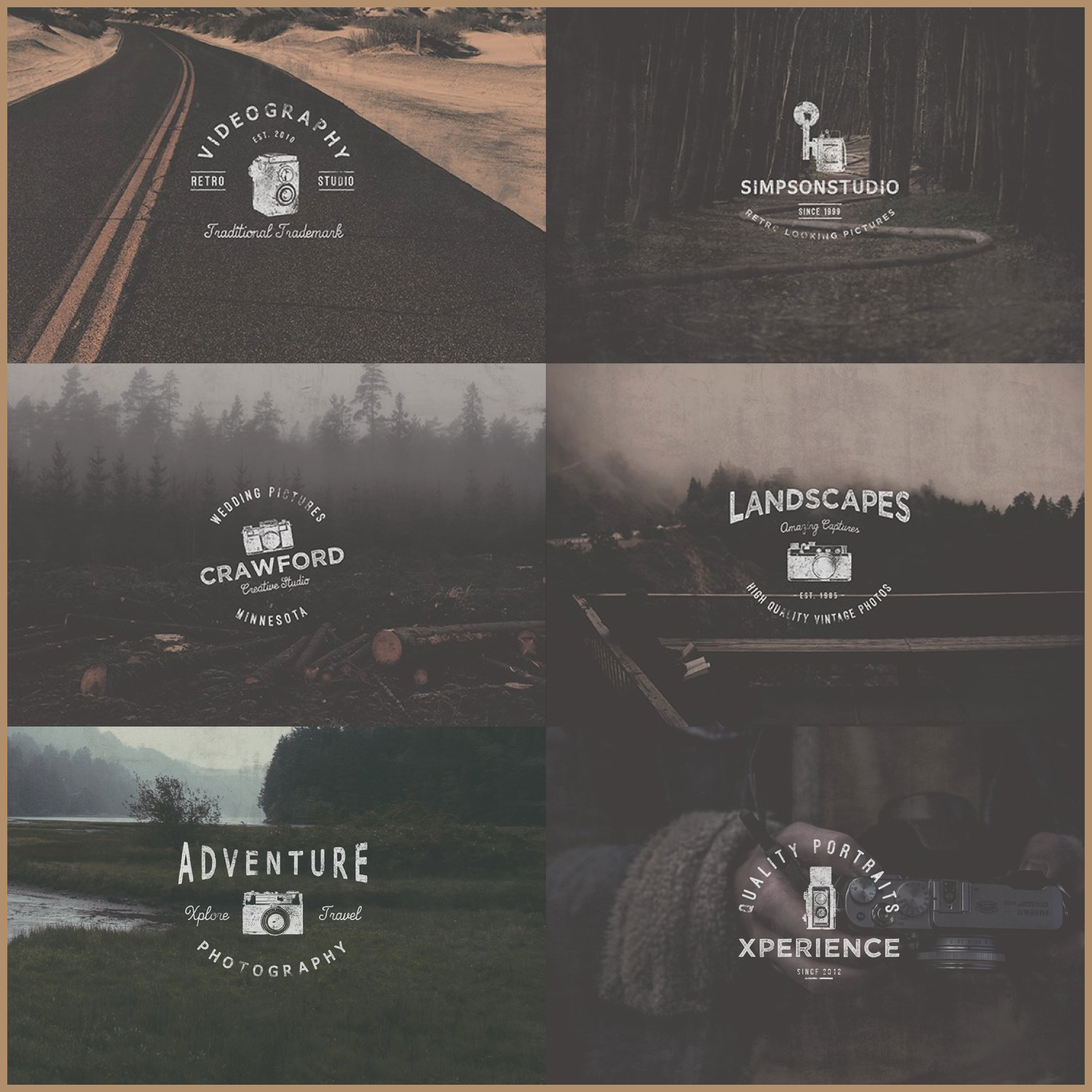 Prints of vintage photography logo collection.