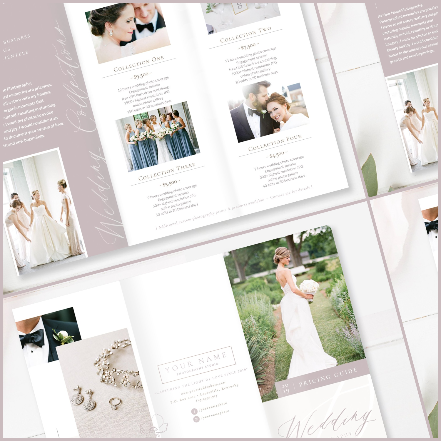 Prints of wedding photography brochure.