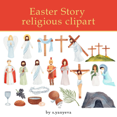 Prints of easter story religious clipart.