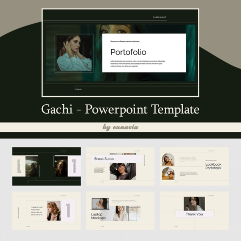 Gachi powerpoint template preview.