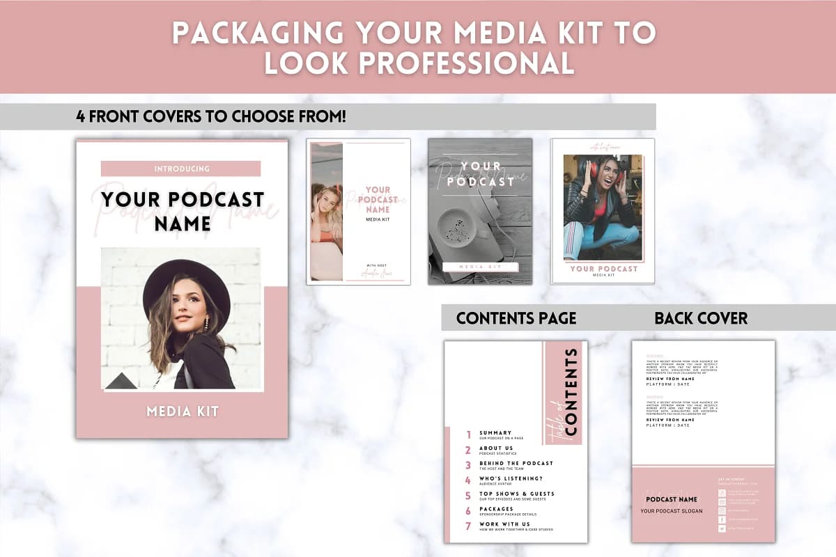20 page podcast media kit, packaging your media kit to look professional.
