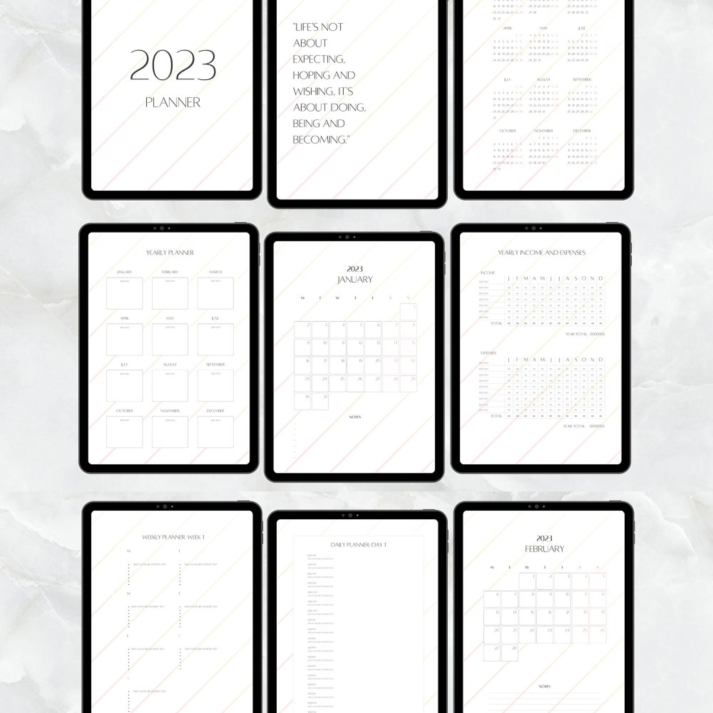 Preview printable planner note book.