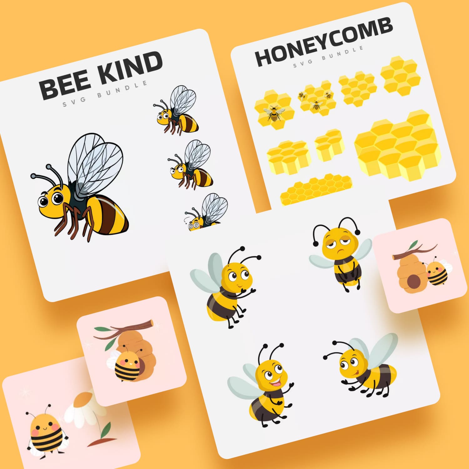 25 Bee SVG Designs Bundle 1500 2.