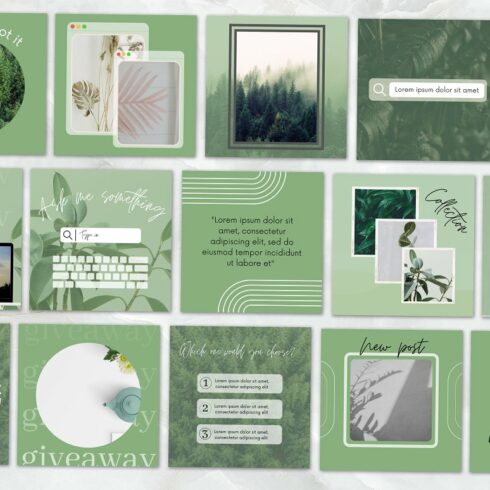 Green Instagram Post Pack – MasterBundles