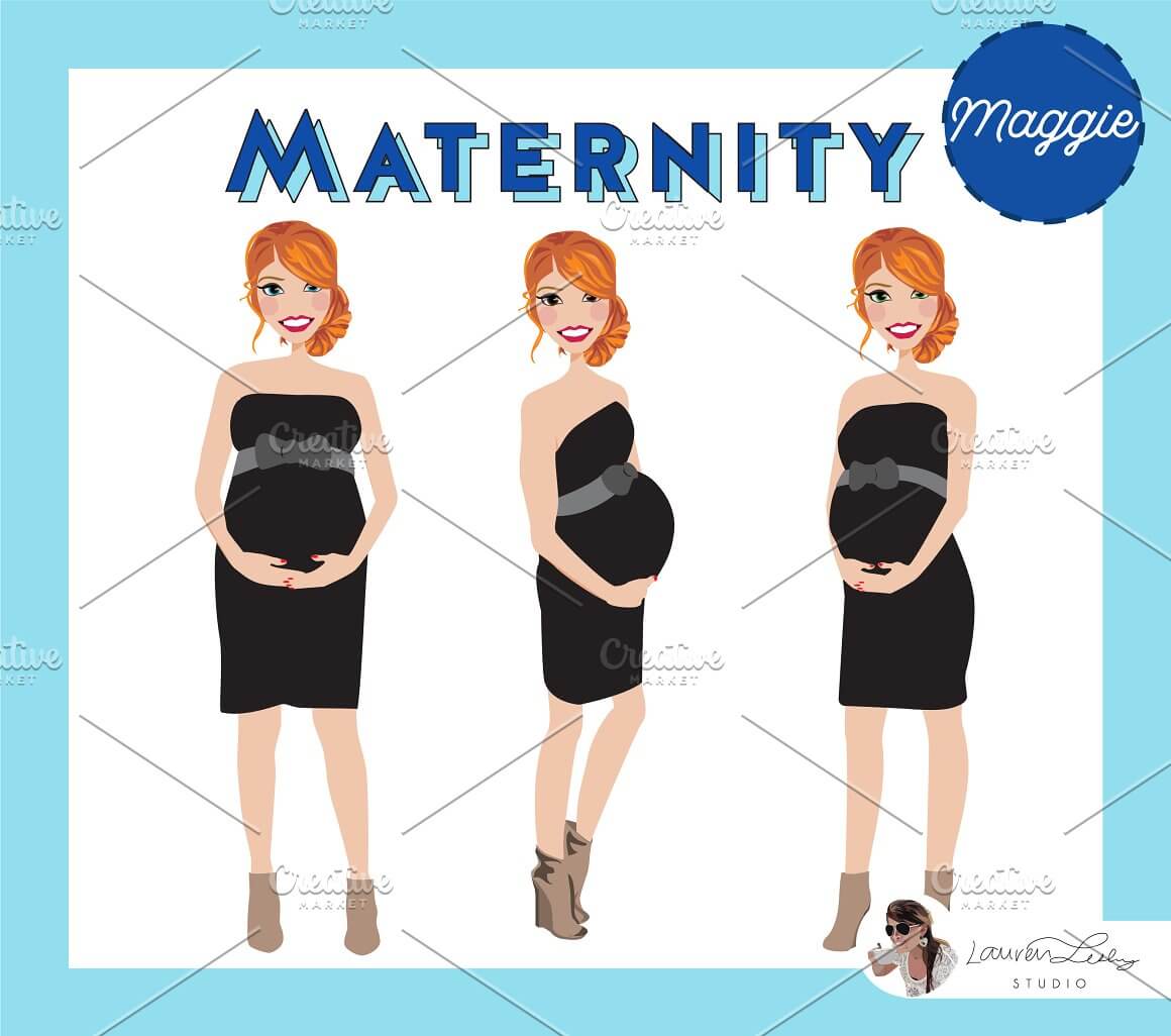 Black dress without straps for pregnant women.