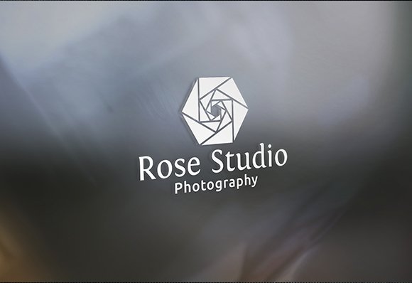 Rose logo on a gray background.