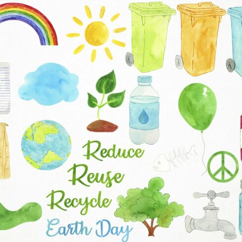 Watercolor Earth Day Clipart | Master Bundles