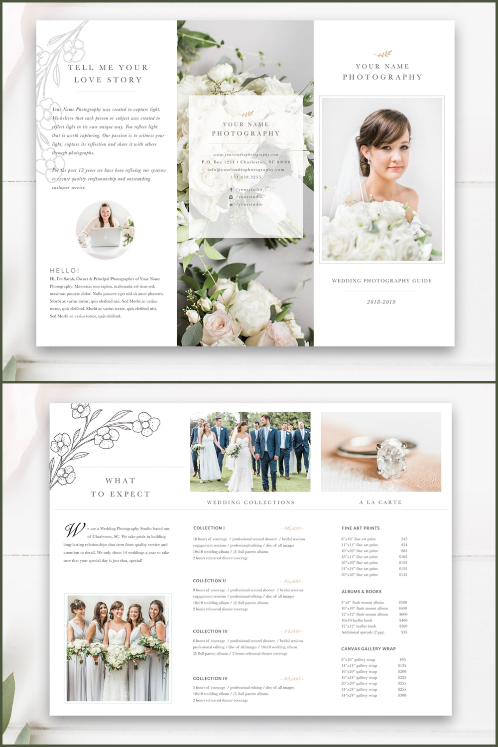 Wedding photography trifold of pinterest.