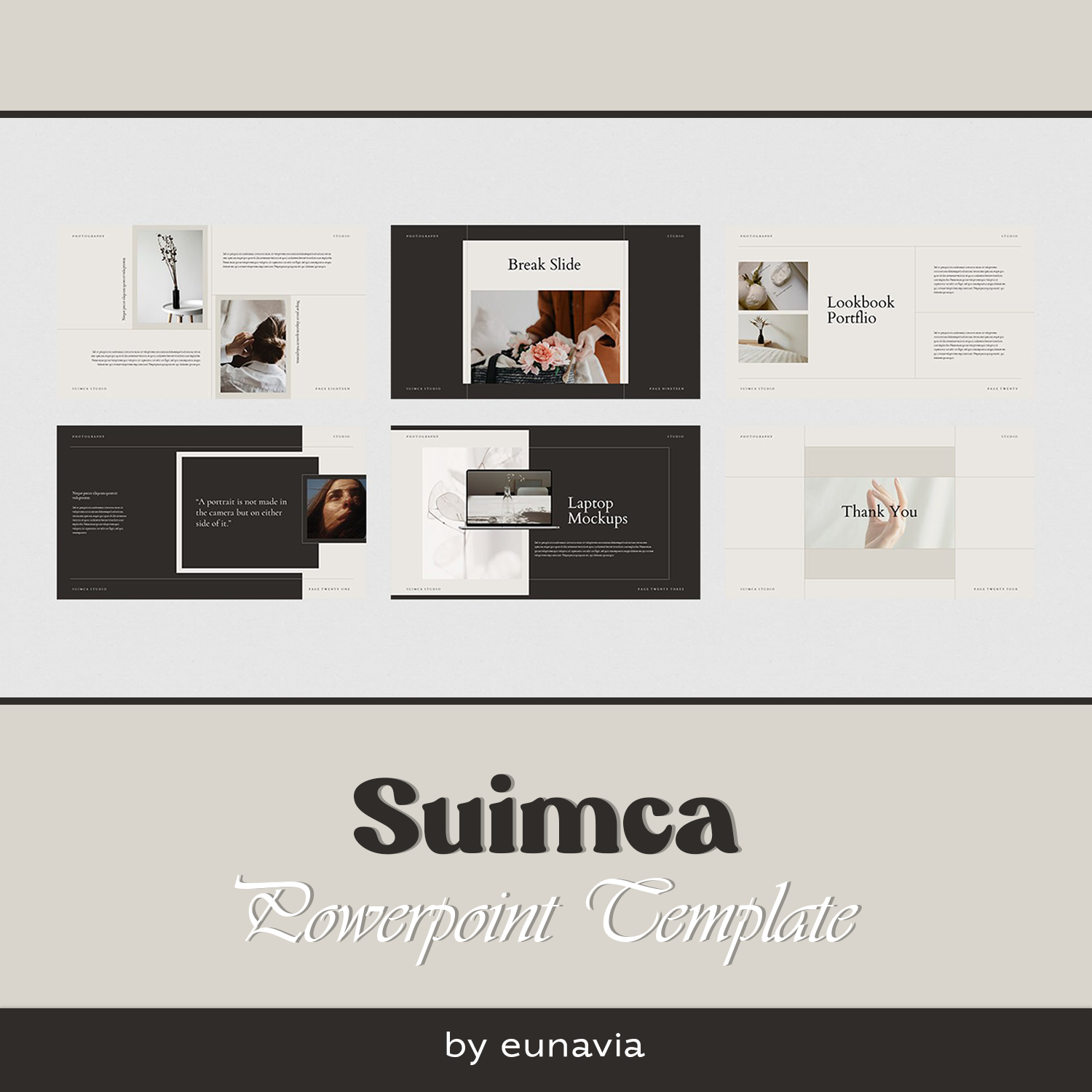 Suimca powerpoint template preview.