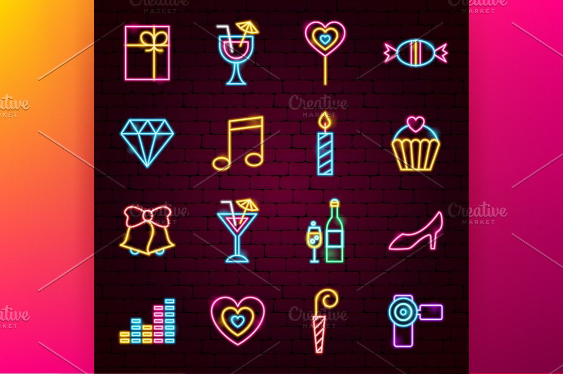 Icons from the image on the theme of disco.