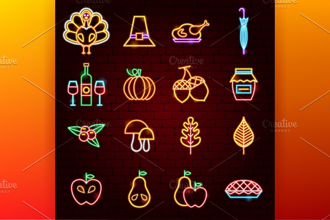 Thanksgiving icons.