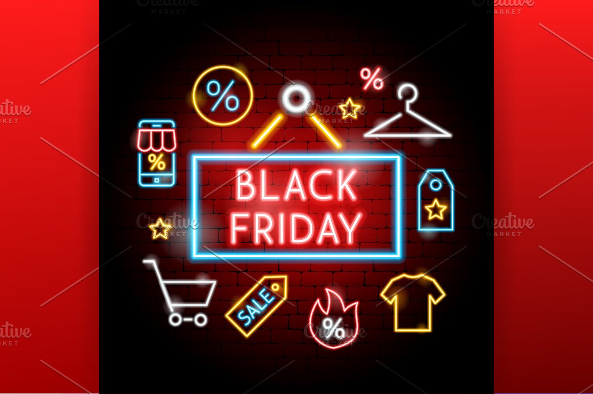Black Friday on a red background.