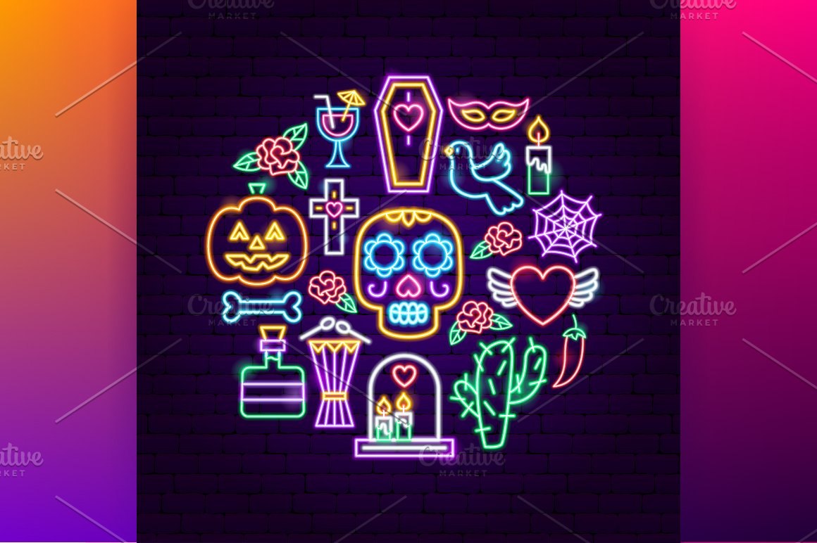 Beautiful icons on the Mexican theme.