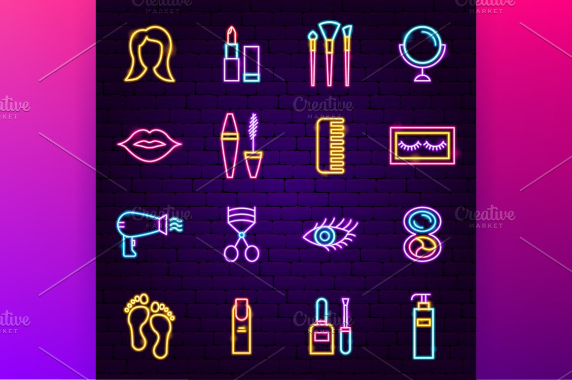 Icons on the theme of the beauty salon.