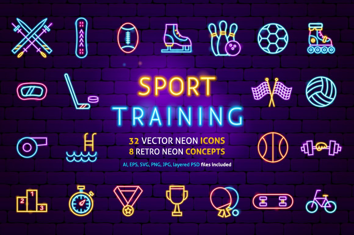 Sports training icons.