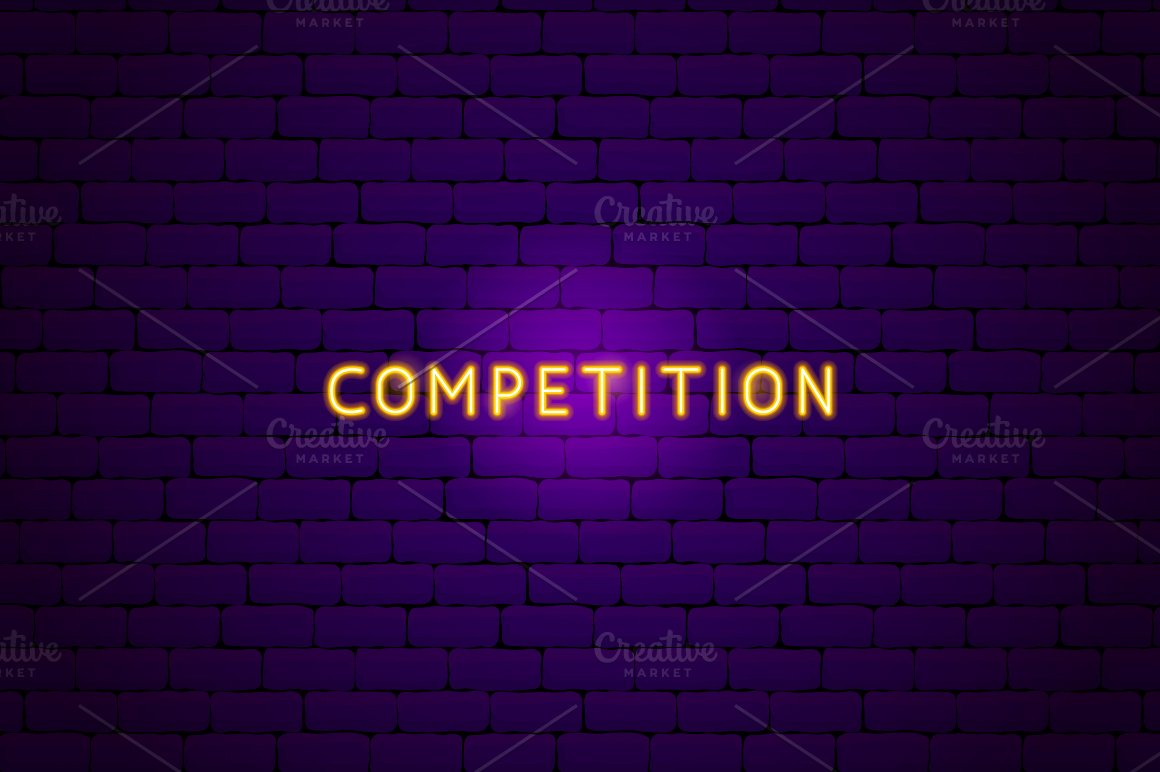 Competition on a purple background.