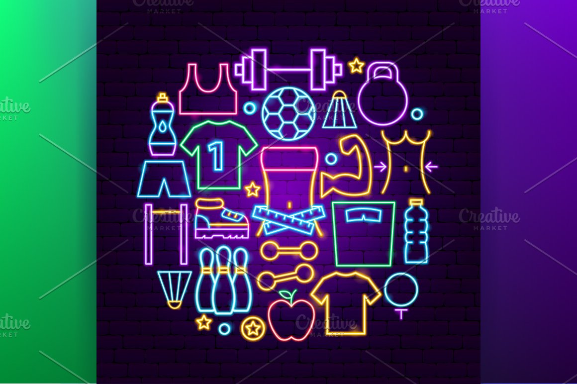 Unique icons in neon.