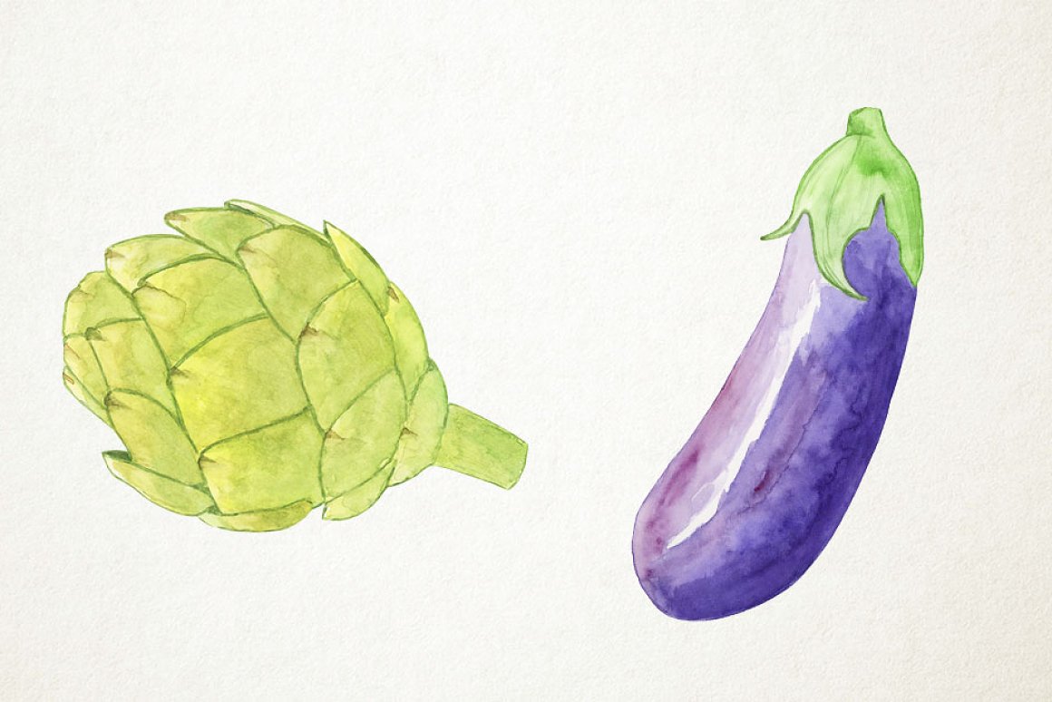 Eggplant and asparagus.