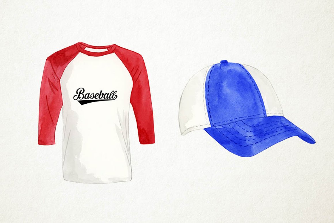 T-shirt and cap are colored.